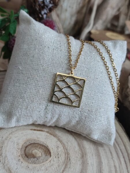 Collier en acier inox doré réf.C808