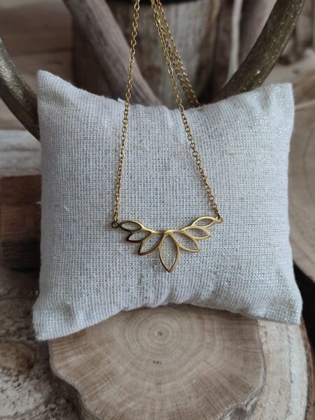 Collier en acier inox doré réf.C831