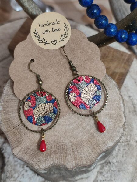 Boucles d'oreilles en laiton et sequins pailletés 