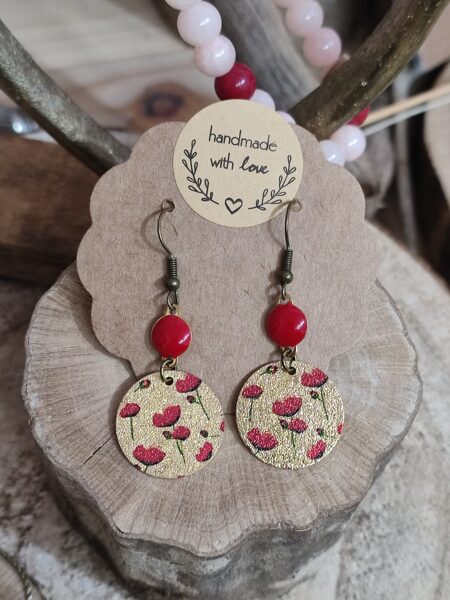 Boucles d'oreilles en laiton et sequins pailletés ♥️ réf.B632