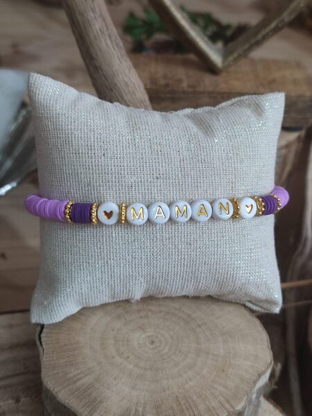 Bracelet heishi MAMAN 💜