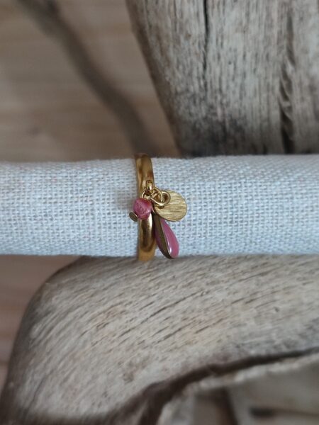 Petite bague acier inox et ses breloques 🌸 réf.B919