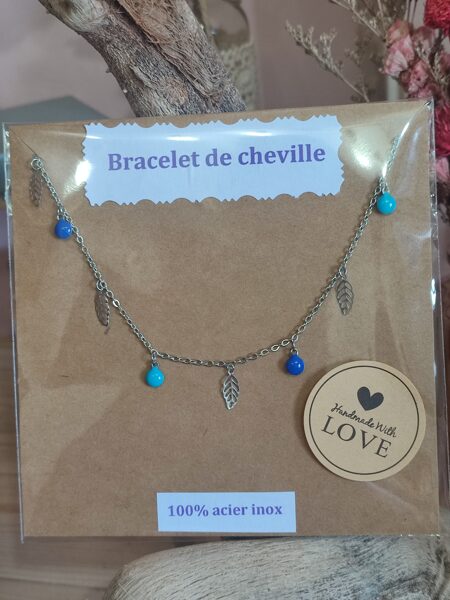 🩵 Bracelet de cheville 100% acier inox 💙 réf.B960