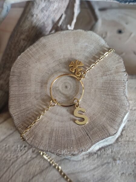 Bracelet personnalisable en acier inox doré 🖤 réf.B971