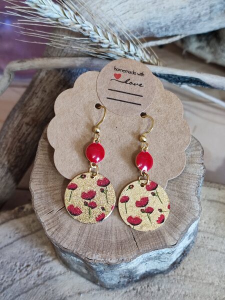 Boucles d'oreilles acier inox doré et sequins pailletés ♥️ réf.B1033