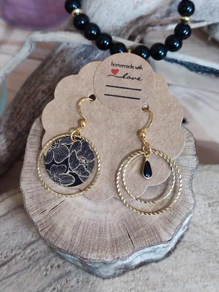 Boucles d'oreilles dépareillées 🖤 réf.B1084