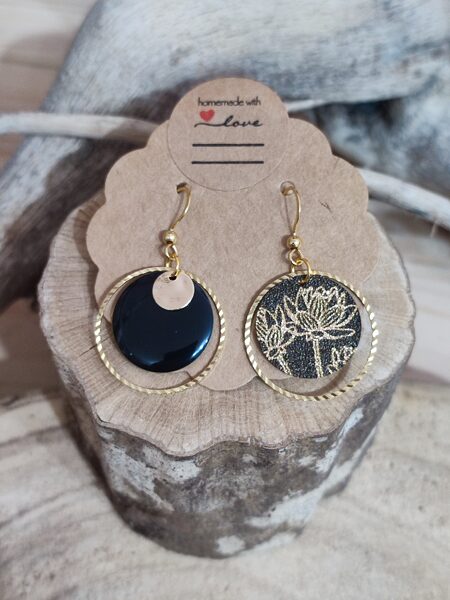 Boucles d'oreilles dépareillées 🖤 réf.B1110