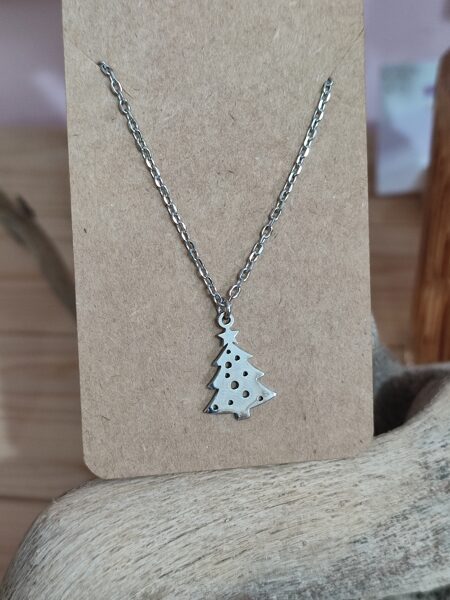 Collier en acier inox argenté 🎄 réf.C1151