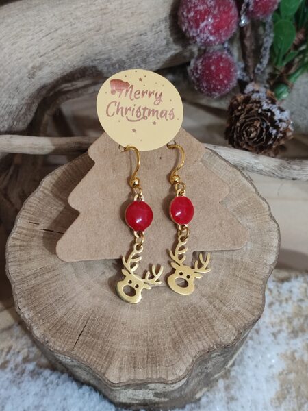 Boucles d'oreilles petit renne acier inox ❤️ réf.N1186