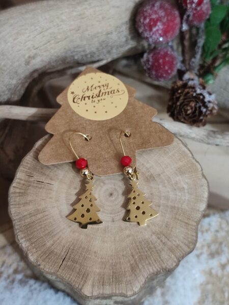 Boucles d'oreilles sapin 🎄 acier inox réf.N1187
