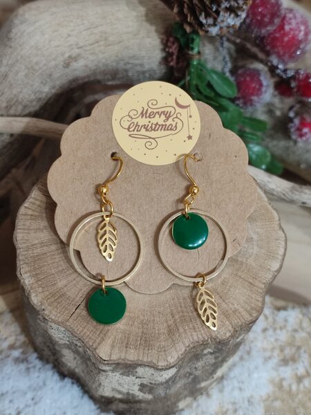 Boucles d'oreilles en acier inox 💚 réf.B1190