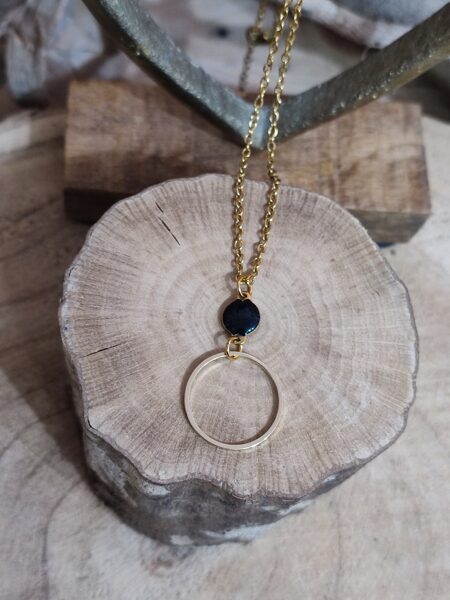 Collier en acier inox doré 🖤 réf.C1061