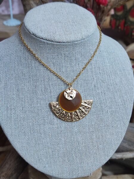 Collier en acier inox doré 🤎 réf.C1233