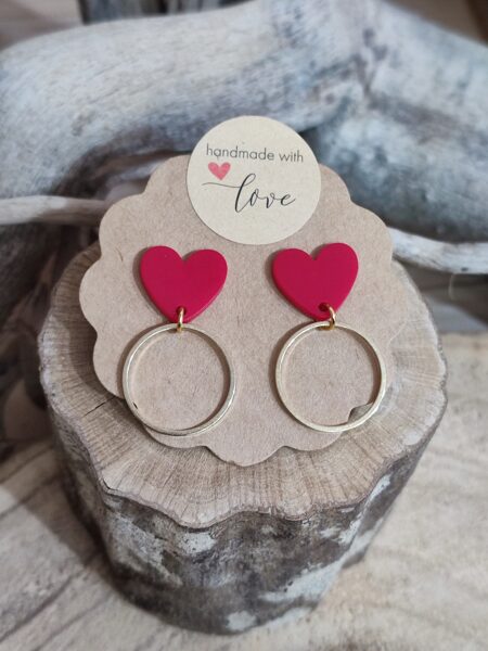 Boucles acier inox et puce coeur ❤️ réf.B1237