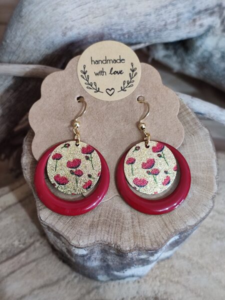 Boucles d'oreilles créoles et sequins pailletés ❤️ réf.B1240