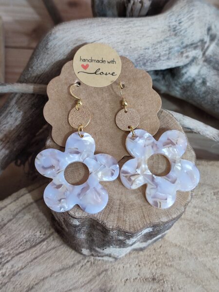 Boucles d'oreilles en acier inox et résine 🤍 réf.B1263