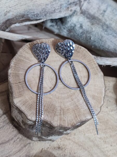 Boucles d'oreilles acier inox argenté réf.B344