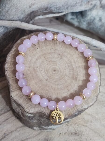 Bracelet en perles de quartz 🩷 réf.B1274