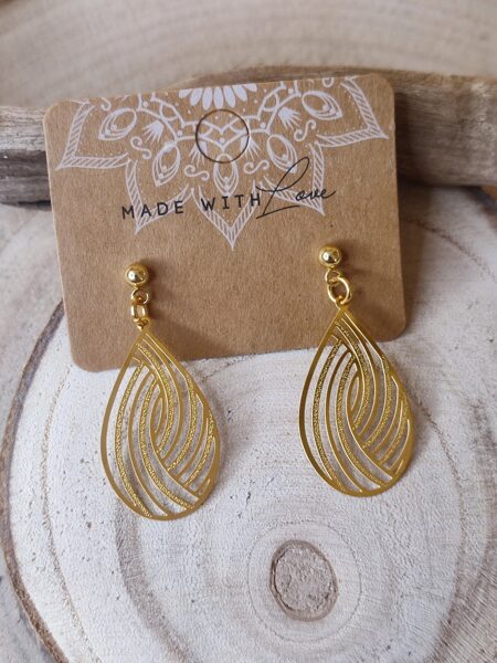 Boucles d'oreilles acier inox doré 🤍 réf.B1317