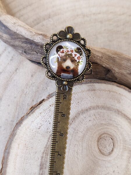 Marque-pages et son cabochon animal mignon  🐻 réf.M1308