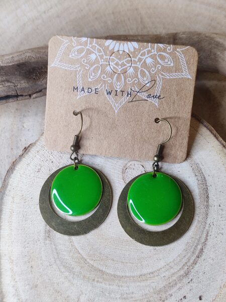 Boucles d'oreilles en laiton 💚 réf.B1320