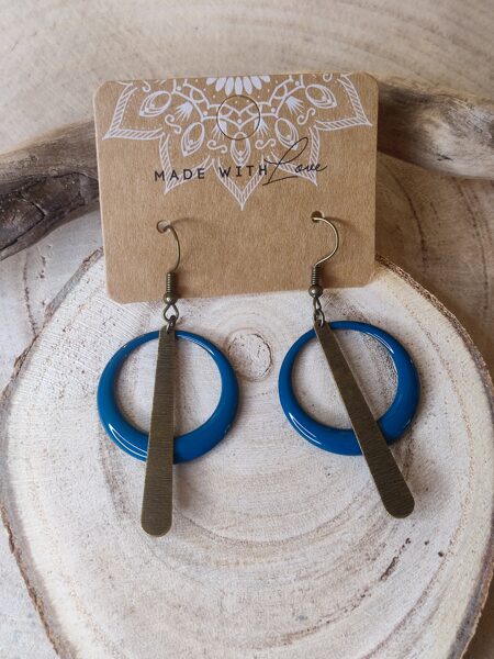 Boucles d'oreilles en laiton 💙 réf.B1322