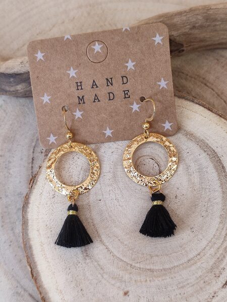 Boucles d'oreilles en laiton/acier 🖤 réf.B1337