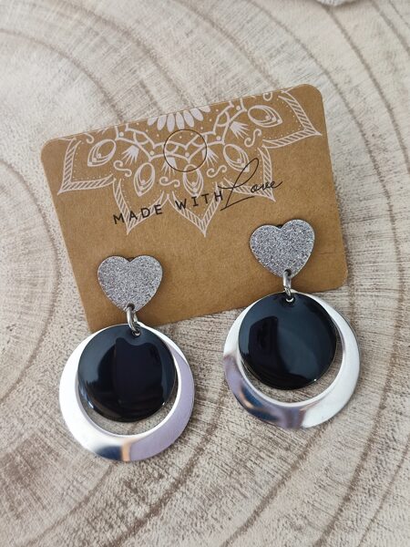 Boucles d'oreilles clous acier inox argenté 🖤 réf.B1340