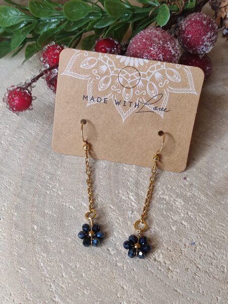 Boucles d'oreilles acier inoxydable et ses perles réf.B1363