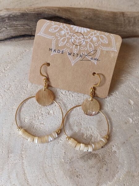 Boucles d'oreilles créoles laiton et acier inox 🤍 réf.B1338