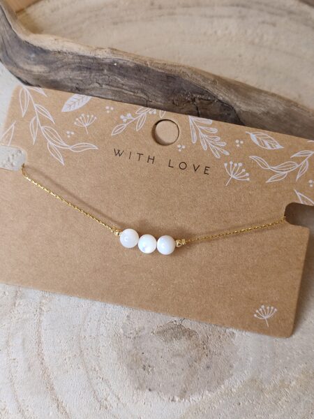 Bracelet acier inoxydable et nacre 🤍 réf.B1373