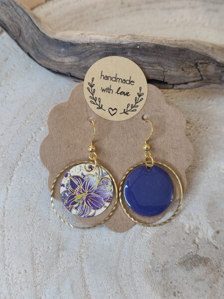 Boucles d'oreilles dépareillées 💜 réf.B1386