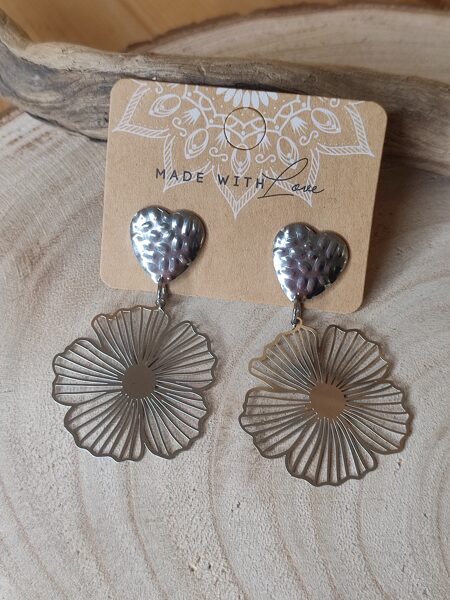 Boucles d'oreilles acier inox argenté 🩶 réf.B1393