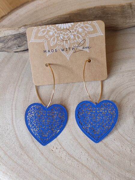 Boucles laiton et métal peint 💙 réf.B1398
