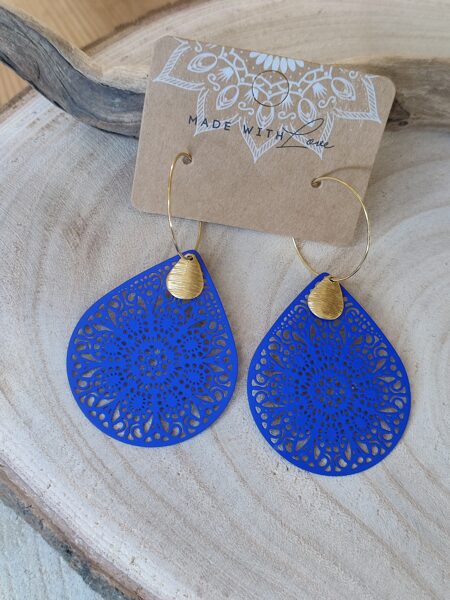 Boucles acier et métal peint 💙 réf.B1399