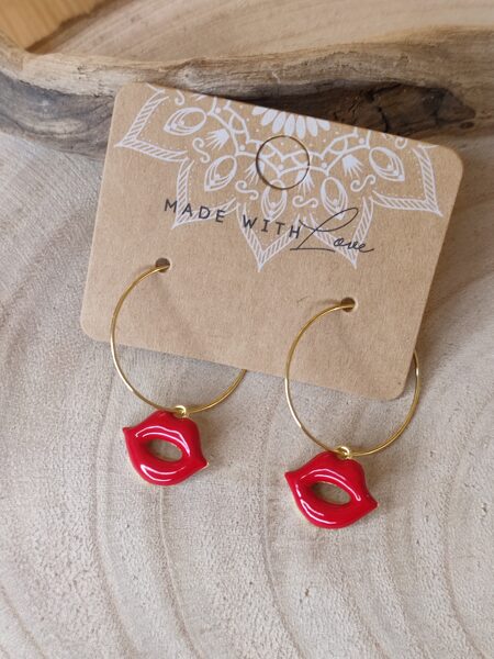 Boucles d'oreilles acier et laiton 💋 réf.B1401