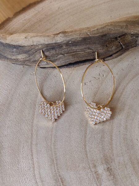 Boucles d'oreilles acier inox et laiton 🖤 réf.B1404