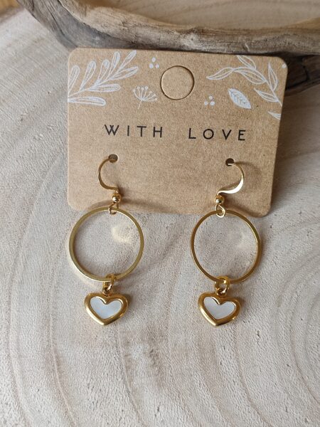 Boucles d'oreilles acier et nacre 🤍 réf.B1415