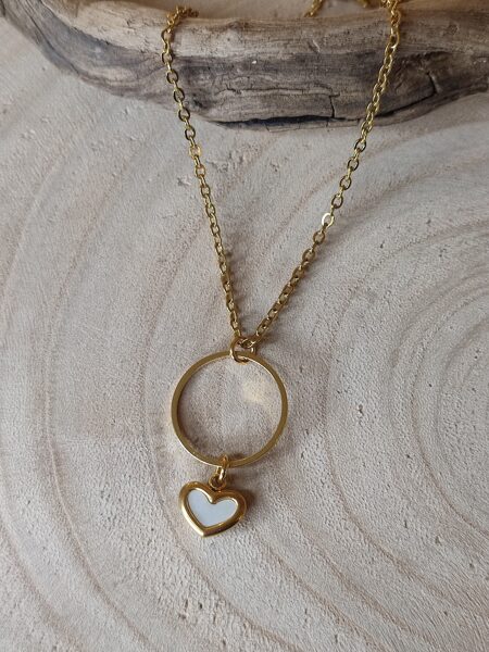Collier en acier inoxydable et nacre 🤍 réf.C1416