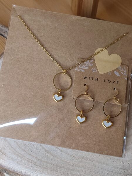 Parure acier inoxydable et nacre 🤍 réf.P1414