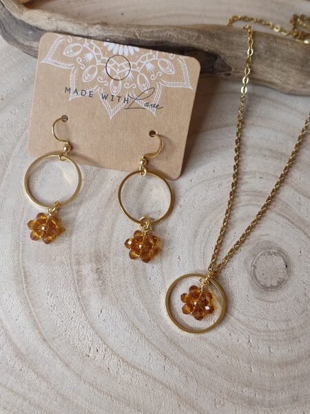 Parure en acier inoxydable et ses perles 🤎 réf.P1421