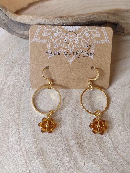 Boucles d'oreilles acier inoxydable et ses perles 🤎 réf.B1419