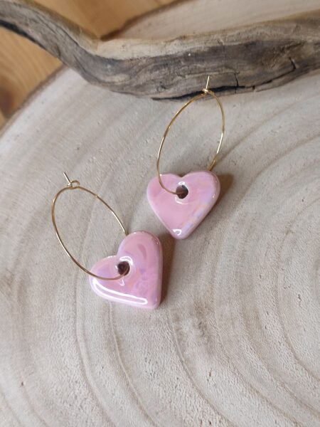 Boucles d'oreilles acier inox et céramique 🩷 réf.B1423