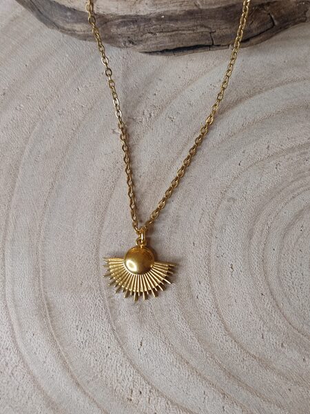 Collier en acier inox doré réf.C391