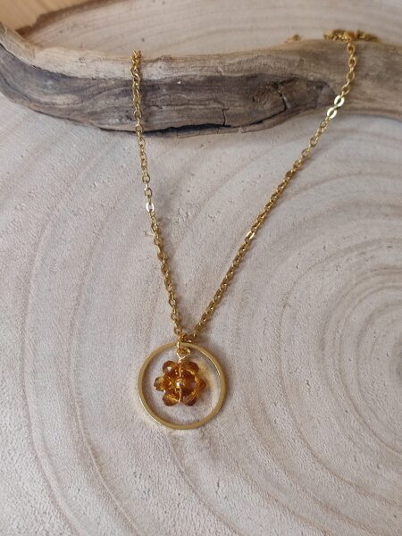 Collier en acier inoxydable et ses perles 🤎 réf.C1420